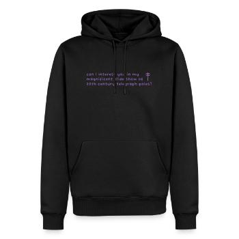 20th Century Telegraph Poles (Purple) - Men’s Premium Organic Hoodie - black - Front - Nico (187cm)