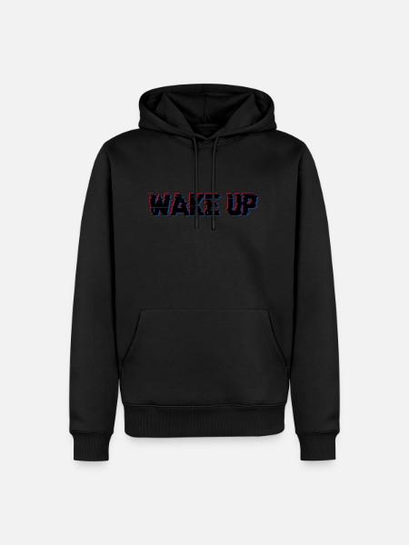 Wake up noir - Sweat à capuche Premium bio Homme - noir