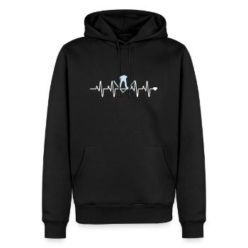Rythme cardiaque du ski - Sweat à capuche Premium bio Homme - noir - Devant - Nico (187cm)