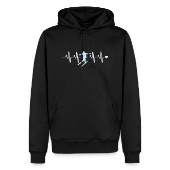 Skieurs - Sweat à capuche Premium bio Homme - noir - Devant - Nico (187cm)