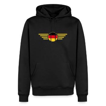 J’aime l’Allemagne, T-shirt design de style élégance - Sweat à capuche Premium bio Homme - noir - Devant - Nico (187cm)