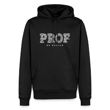 Prof de ballons - Sweat à capuche Premium bio Homme - noir - Devant - Nico (187cm)