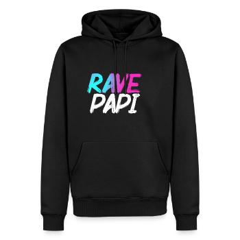 Rave Dad Techno House Electro Festival Hardstyle - Männer Premium Bio Hoodie - Schwarz - Vorne - Nico (187cm)
