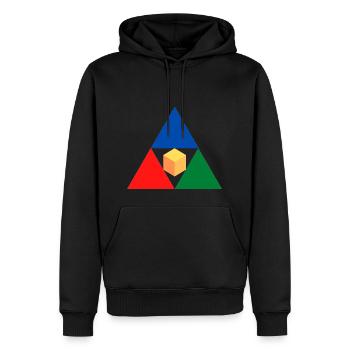 Geometrie - Männer Premium Bio Hoodie - Schwarz - Vorne - Nico (187cm)