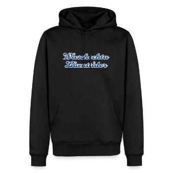 Woschechta Lovntola blau - Männer Premium Bio Hoodie - Schwarz - Vorne - Nico (187cm)
