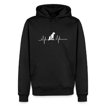 Beagle Herzschlag - Männer Premium Bio Hoodie - Schwarz - Vorne - Nico (187cm)