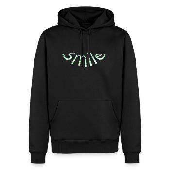 Smile White - Sweat à capuche Premium bio Homme - noir - Devant - Nico (187cm)