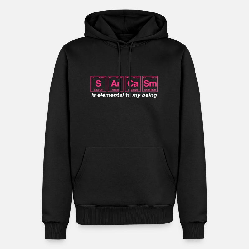 Sarkastischer Spruch: SARCASM - Perdiodensystem - Männer Premium Bio Hoodie - Schwarz