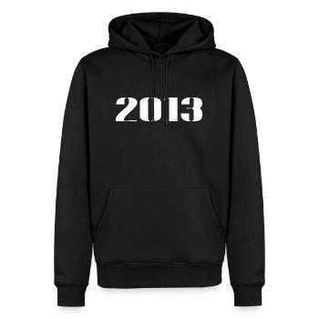 2013 - Geschenk geboren im Jahr 2013 - Männer Premium Bio Hoodie - Schwarz - Vorne - Nico (187cm)