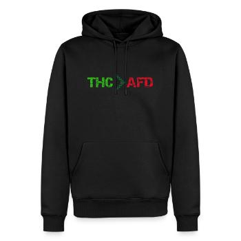 THC > AFD - Männer Premium Bio Hoodie - Schwarz - Vorne - Nico (187cm)