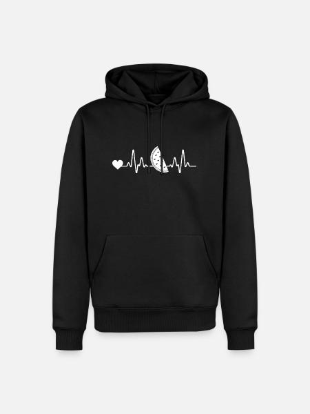 Heartbeat Pulse Pastèque - Sweat à capuche Premium bio Homme - noir