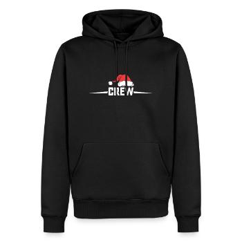 Weinachts crew - Männer Premium Bio Hoodie - Schwarz - Vorne - Nico (187cm)