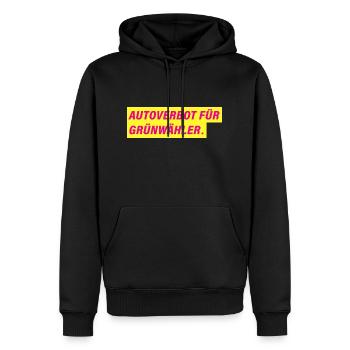 Autoverbot für Grünwähler - FDP Design - Männer Premium Bio Hoodie - Schwarz - Vorne - Nico (187cm)