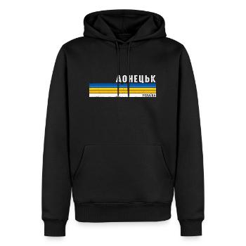 Vintage Donezk Ukraine Wurzeln - Ukrainisch - Männer Premium Bio Hoodie - Schwarz - Vorne - Nico (187cm)