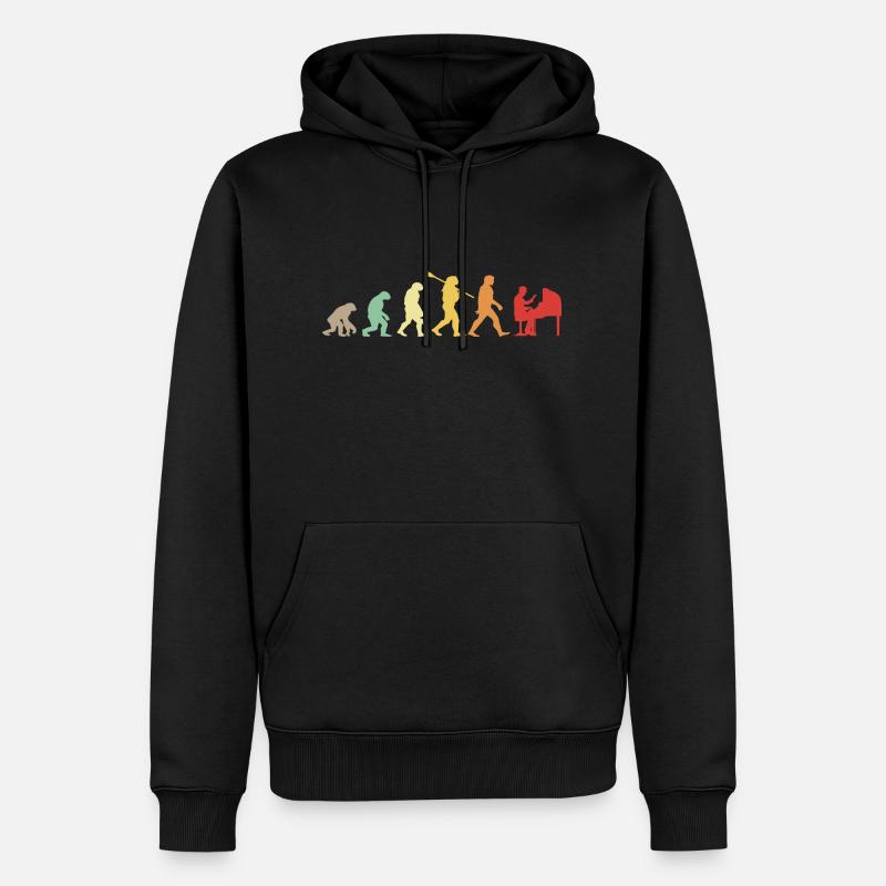 Evolution Piano Pianiste Piano - Sweat à capuche Premium bio Homme - noir