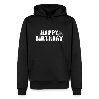 Joyeux anniversaire anniversaire voeux cadeau d’anniversaire - Sweat à capuche Premium bio Homme - noir - Devant - Nico (187cm)