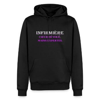 INFIRMIERE INFIRMIER DOCTEUR HUMOUR DRÖLES 13 - Sweat à capuche Premium bio Homme - noir - Devant - Nico (187cm)