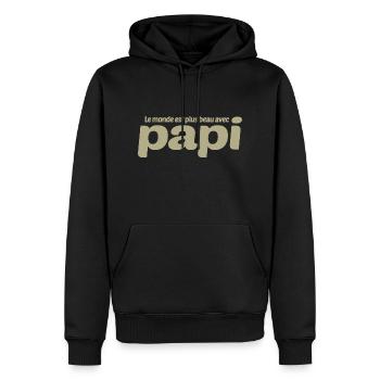 GRANDPA DAD GRANDPA HUMOR GRANDPA JOKE 3 - Men’s Premium Organic Hoodie - black - Front - Nico (187cm)