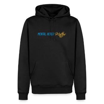 la santé mentale compte citation - Sweat à capuche Premium bio Homme - noir - Devant - Nico (187cm)