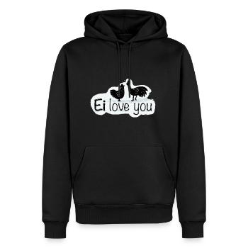 Ei love you - Männer Premium Bio Hoodie - Schwarz - Vorne - Nico (187cm)