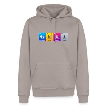 Génie - Sweat à capuche Premium bio Homme - taupe - Devant - Nico (187cm)