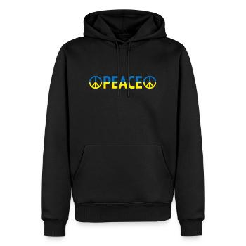 Paix Ukraine Pas de guerre - Sweat à capuche Premium bio Homme - noir - Devant - Nico (187cm)