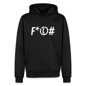 Fuck off - Männer Premium Bio Hoodie - Schwarz - Vorne - Nico (187cm)