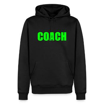 Coach - Men’s Premium Organic Hoodie - black - Front - Nico (187cm)
