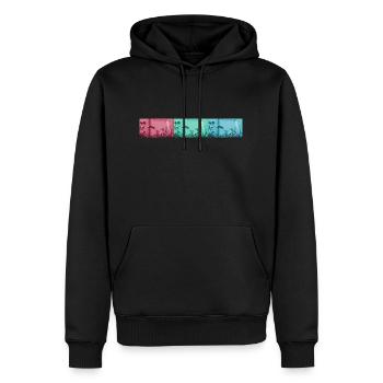 BikeLife Bird - Männer Premium Bio Hoodie - Schwarz - Vorne - Nico (187cm)
