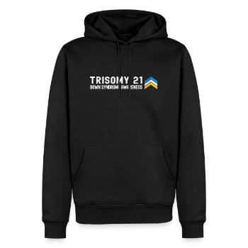 Down Syndrome Awareness Month - Three Chromosome - Men’s Premium Organic Hoodie - black - Front - Nico (187cm)
