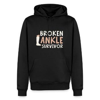 Broken Ankle Survivor - Männer Premium Bio Hoodie - Schwarz - Vorne - Nico (187cm)