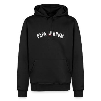 cadeau papa papa au rhum - Sweat à capuche Premium bio Homme - noir - Devant - Nico (187cm)