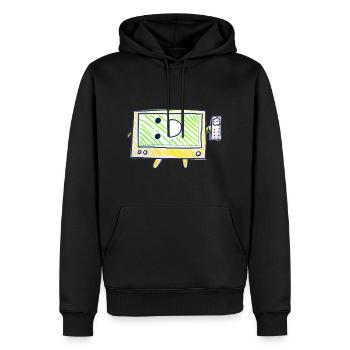 Der Fernseher - Männer Premium Bio Hoodie - Schwarz - Vorne - Nico (187cm)
