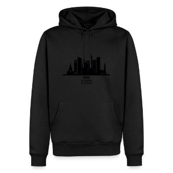 Qatar Doha doha qatar - Sweat à capuche Premium bio Homme - noir - Devant - Nico (187cm)