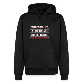 Unternehmer - Männer Premium Bio Hoodie - Schwarz - Vorne - Nico (187cm)