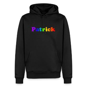 Patrick - Men’s Premium Organic Hoodie - black - Front - Nico (187cm)