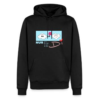 Nur*für*di**** - Männer Premium Bio Hoodie - Schwarz - Vorne - Nico (187cm)