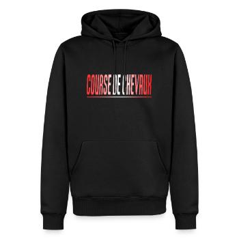 COURSE DE CHEVAUX CADEAU SPORT SUISSE - Sweat à capuche Premium bio Homme - noir - Devant - Nico (187cm)