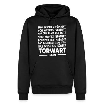 Fußballspieler Geschenk Fußball Fan Fußballer - Männer Premium Bio Hoodie - Schwarz - Vorne - Nico (187cm)