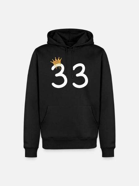 33 - Sweat à capuche Premium bio Homme - noir