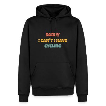 T shirt Sorry I can't i have cycling - Sweat à capuche Premium bio Homme - noir - Devant - Nico (187cm)