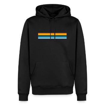 Retro Streifen Design in Vintage Farben - Männer Premium Bio Hoodie - Schwarz - Vorne - Nico (187cm)