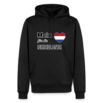 Mein Herz für die Niederlande - Männer Premium Bio Hoodie - Schwarz - Vorne - Nico (187cm)