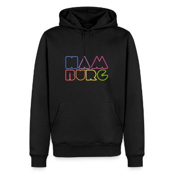 Hamburg Grafik Hansestadt Norden Hamburg - Männer Premium Bio Hoodie - Schwarz - Vorne - Nico (187cm)