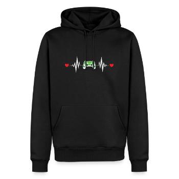 Heartbeat Games - Men’s Premium Organic Hoodie - black - Front - Nico (187cm)