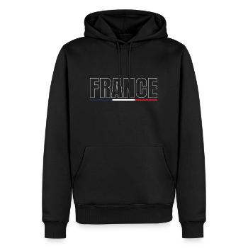 FRANKREICH Flagge und Emblem von Frankreich. Ertragen - Männer Premium Bio Hoodie - Schwarz - Vorne - Nico (187cm)