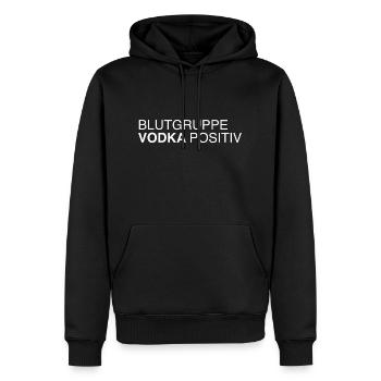 Blutgruppe Vodka positiv - Männer Premium Bio Hoodie - Schwarz - Vorne - Nico (187cm)