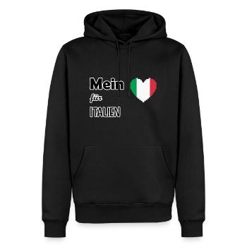 Mein Herz für Italien - Männer Premium Bio Hoodie - Schwarz - Vorne - Nico (187cm)