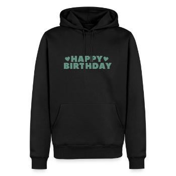 Happy Birthday Birthday Greeting Birthday Gift - Men’s Premium Organic Hoodie - black - Front - Nico (187cm)