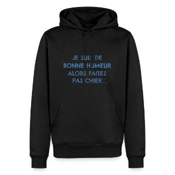je suis de bonne humeur - Sweat à capuche Premium bio Homme - noir - Devant - Nico (187cm)